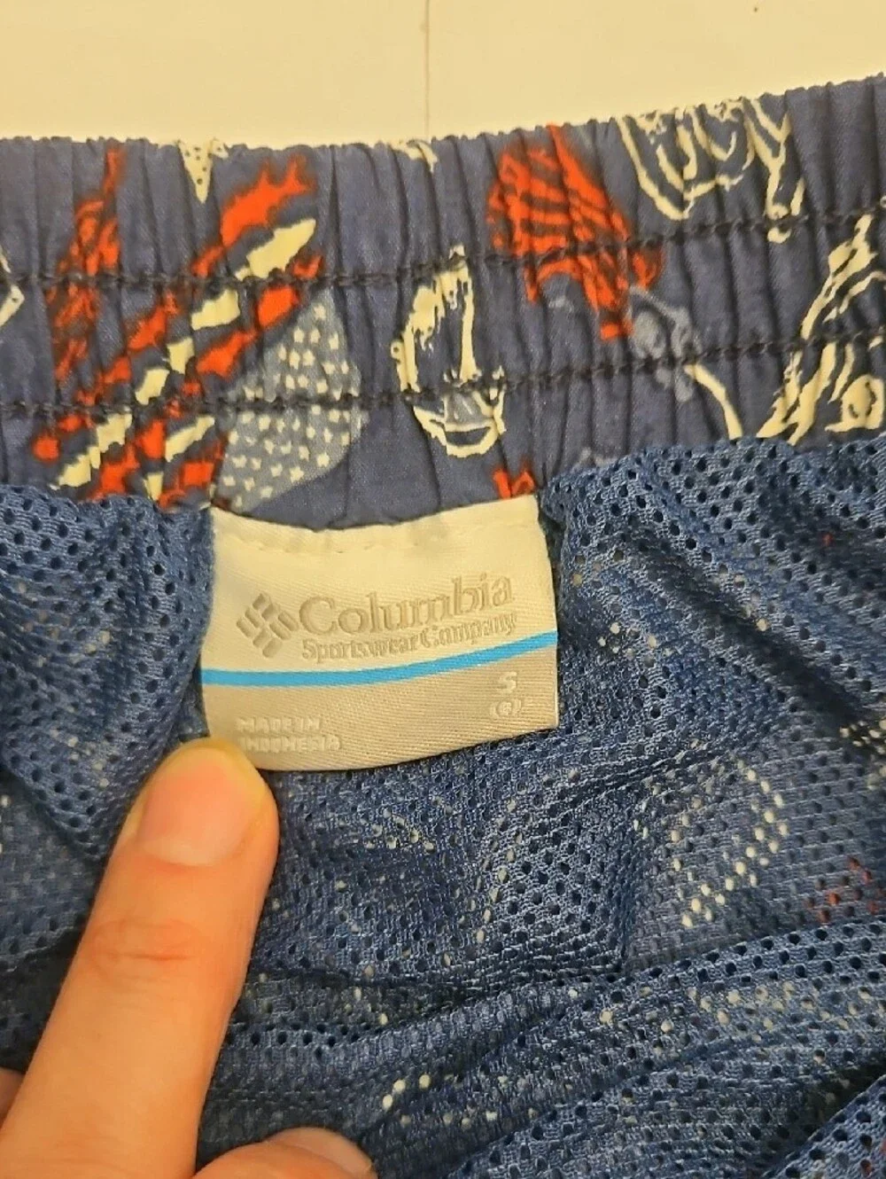Columbia Boys' Navy Blue Fish & Flag Swim Trunks